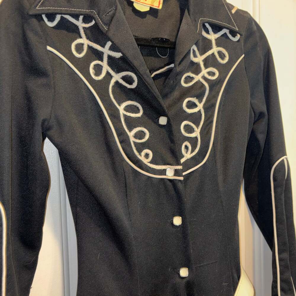 Vintage Western Jumpsuit  w/belt- Black sz 11-12, - Picture 2 of 8